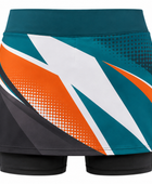 Women’s Squash Skort – Teal Orange Custom Teamwear