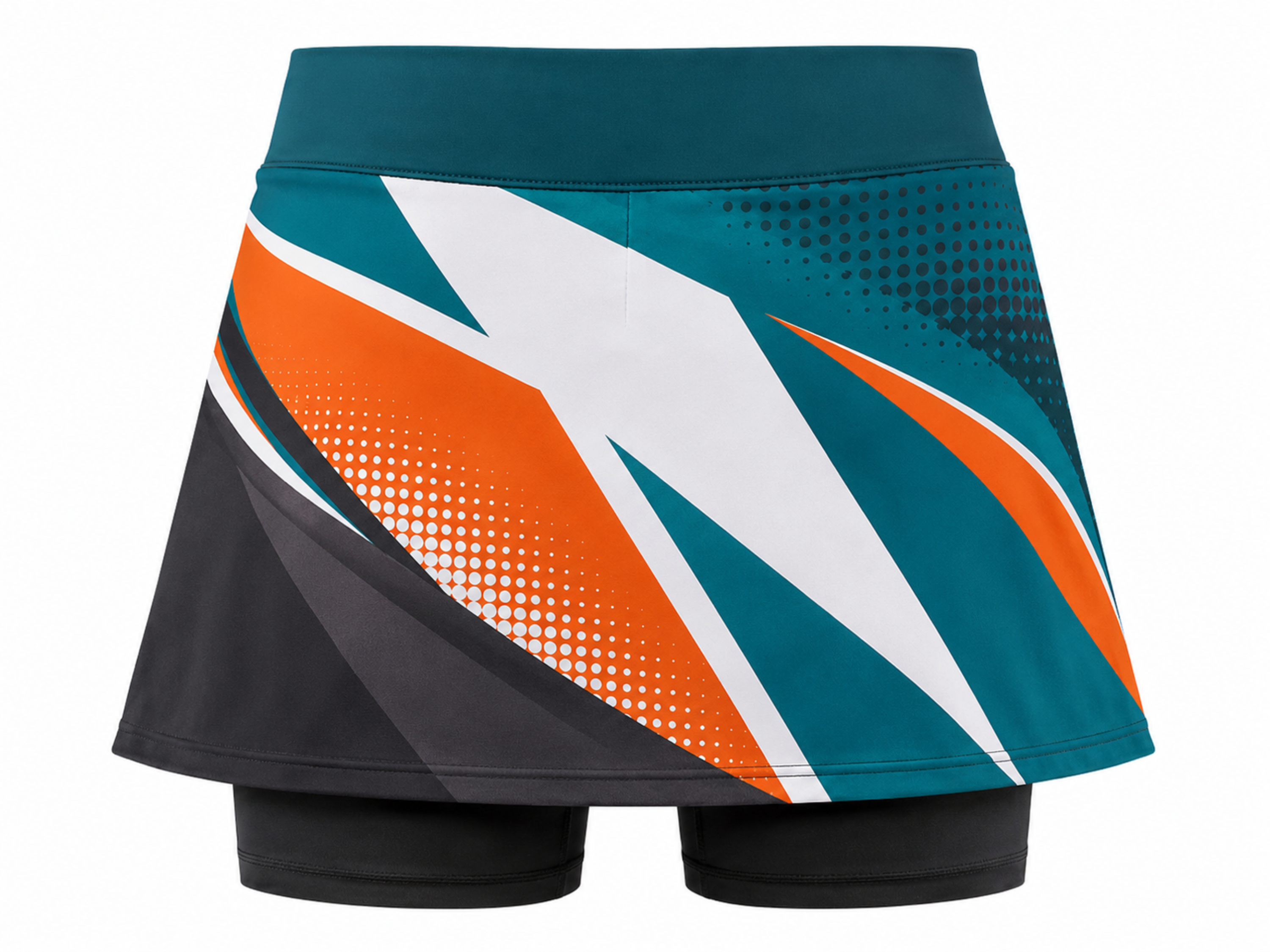 Women’s Squash Skort – Teal Orange Custom Teamwear