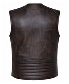 B2B Leather Shooting Vest Dark Brown Low MOQ Hunting