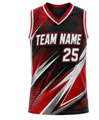 Custom Red Black Baseball Vest | Wholesale Sleeveless Team Jersey for Bulk Orders