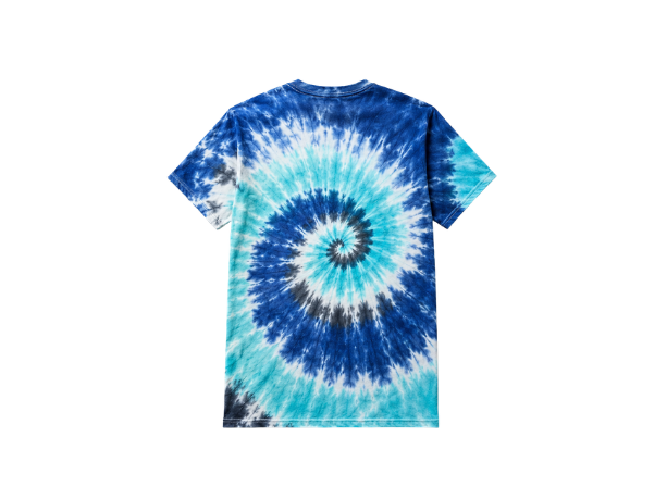 Tie Dye T Shirt Blue Aqua and White Spiral Design | B2B Low MOQ