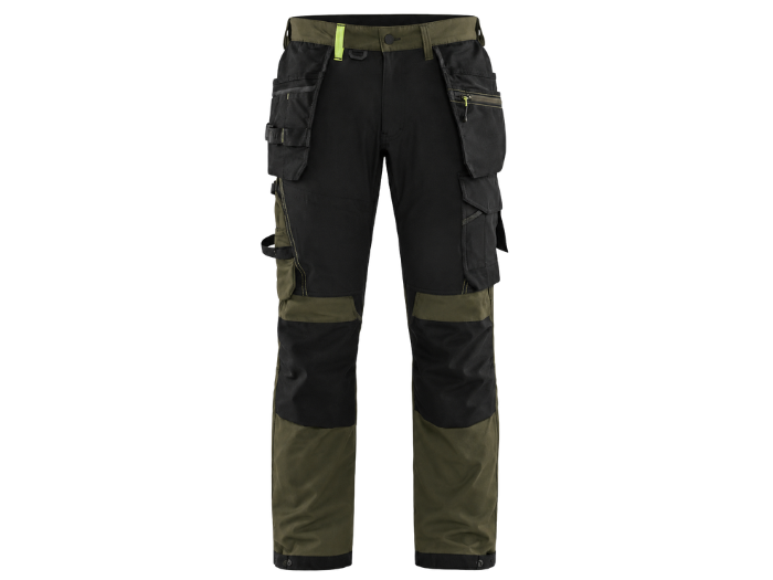 Trousers B2B Low MOQ Carpet Fitter Utility Trouser Black/Dark Olive Green Workwear front design preview
