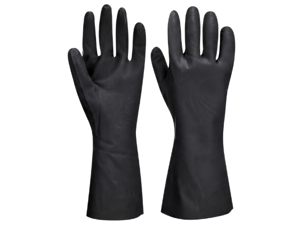Black Long-Cuff Nitrile Gauntlet Gloves | B2B Low MOQ Hospitality Workwear Manufacturer