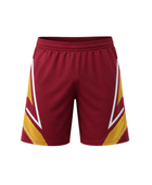 Custom Maroon Cricket Shorts – Gold Team Training Shorts for Clubs