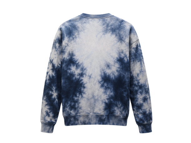 Tie Dye Crewneck Sweatshirt Blue and White All Over Design | B2B Low MOQ