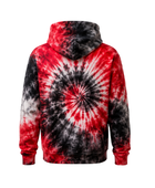 Tie Dye Pullover Hoodie Red Black and White Spiral Design | B2B Low MOQ