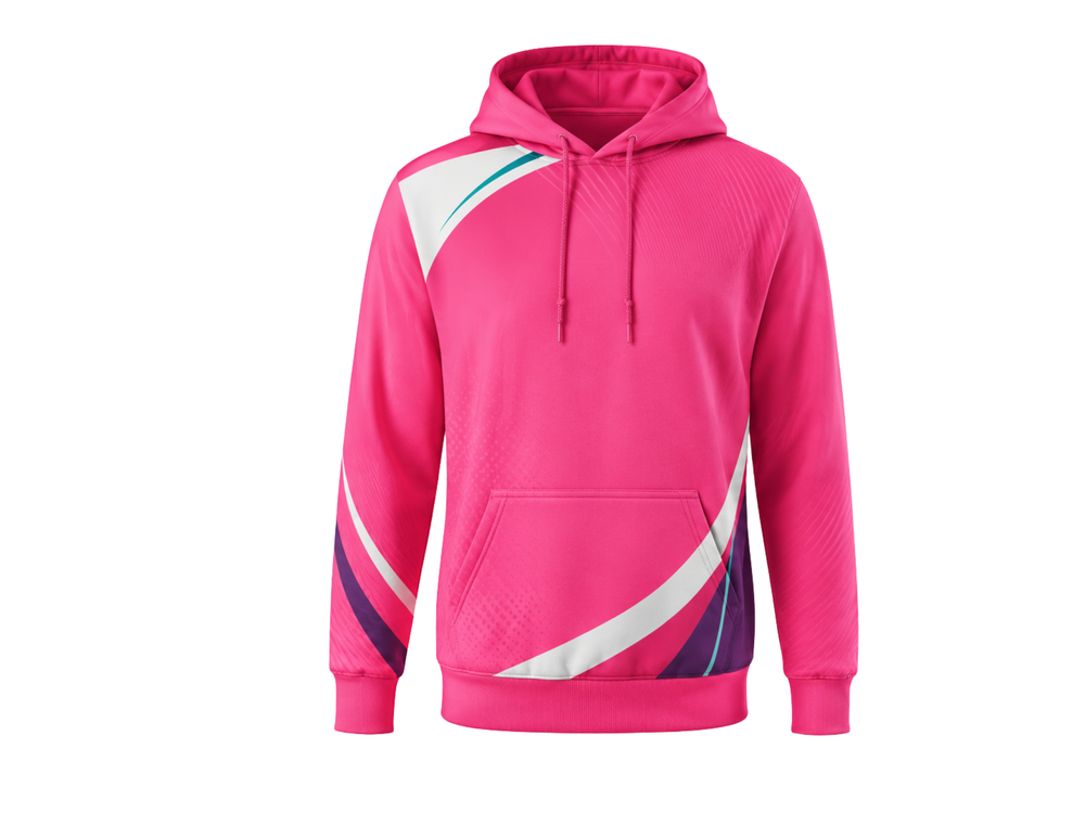 Custom Powerlifting Hoodie | Wholesale Strength Training Hoodie | Pink Purple White | Apparels Bridge front design preview
