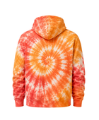 Tie Dye Full Zip Hoodie Orange Yellow and White Spiral Design | B2B Low MOQ