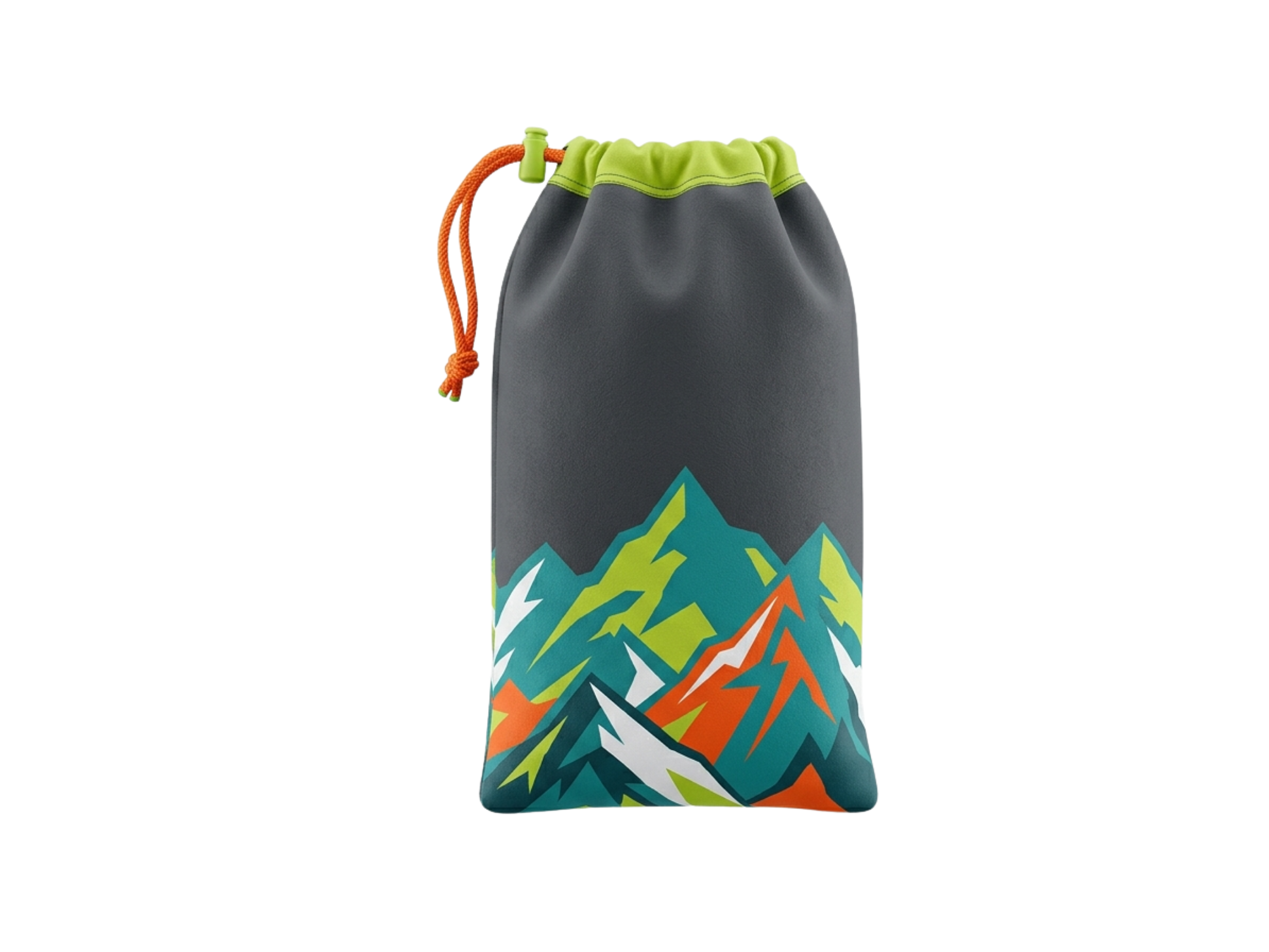 Custom Mountain Print Drawstring Ski Gear Pouch B2B