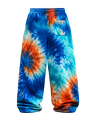 Tie Dye Baggy Trousers Blue Aqua and Orange Multicolour Design | B2B Low MOQ