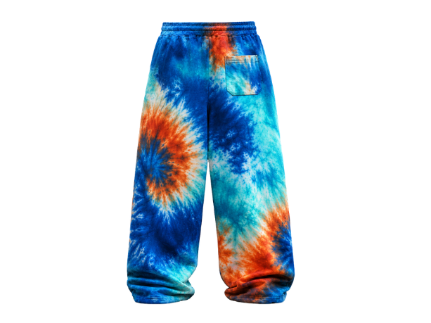 Tie Dye Baggy Trousers Blue Aqua and Orange Multicolour Design | B2B Low MOQ