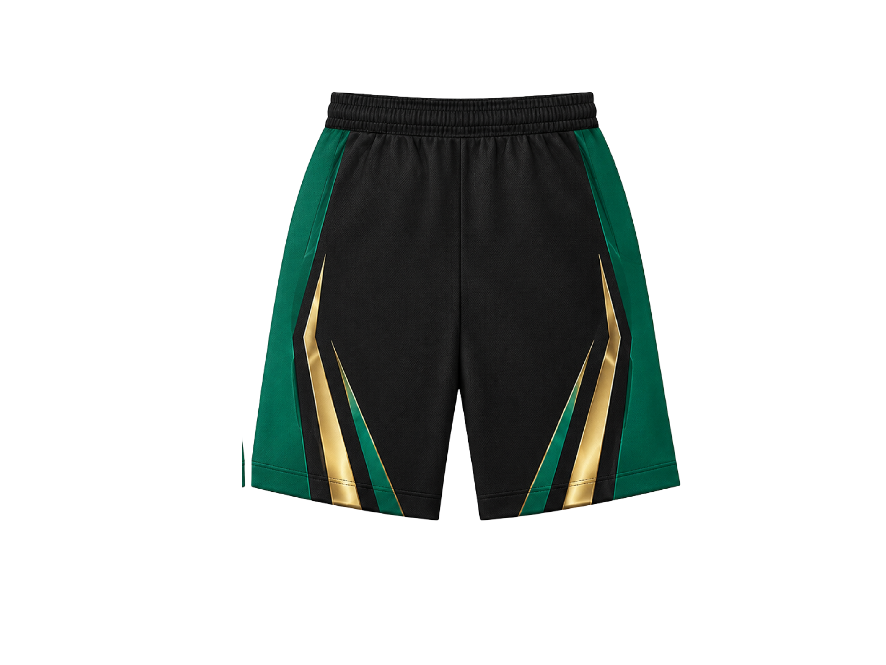 Black & Green Chase Tag Shorts – Wholesale Activewear, Low MOQ, Bulk Performance Sports Shorts