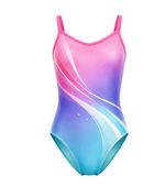 Custom Training Gymnastics Leotard | Wholesale Gym Team Leotard | Pink Blue Purple Gradient | Apparels Bridge