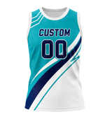 Custom Turquoise Volleyball Sublimated Vest Jersey – Sleeveless Team Uniform