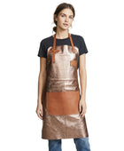Women’s Genuine Leather Apron Cooking BBQ Grill Chef Apron for Women