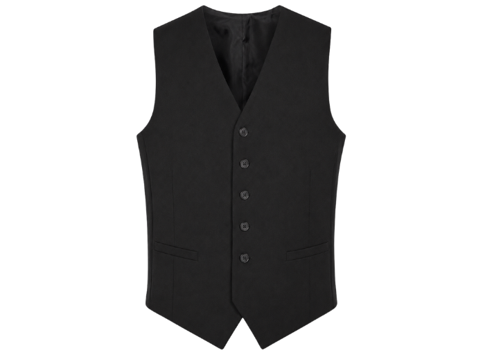 Formal Hospitality Waistcoat Black | B2B Low MOQ Hospitality Workwear Manufacturer front design preview