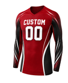 Custom Red Black Soccer Base Layer | Wholesale Long Sleeve Team Compression Shirt