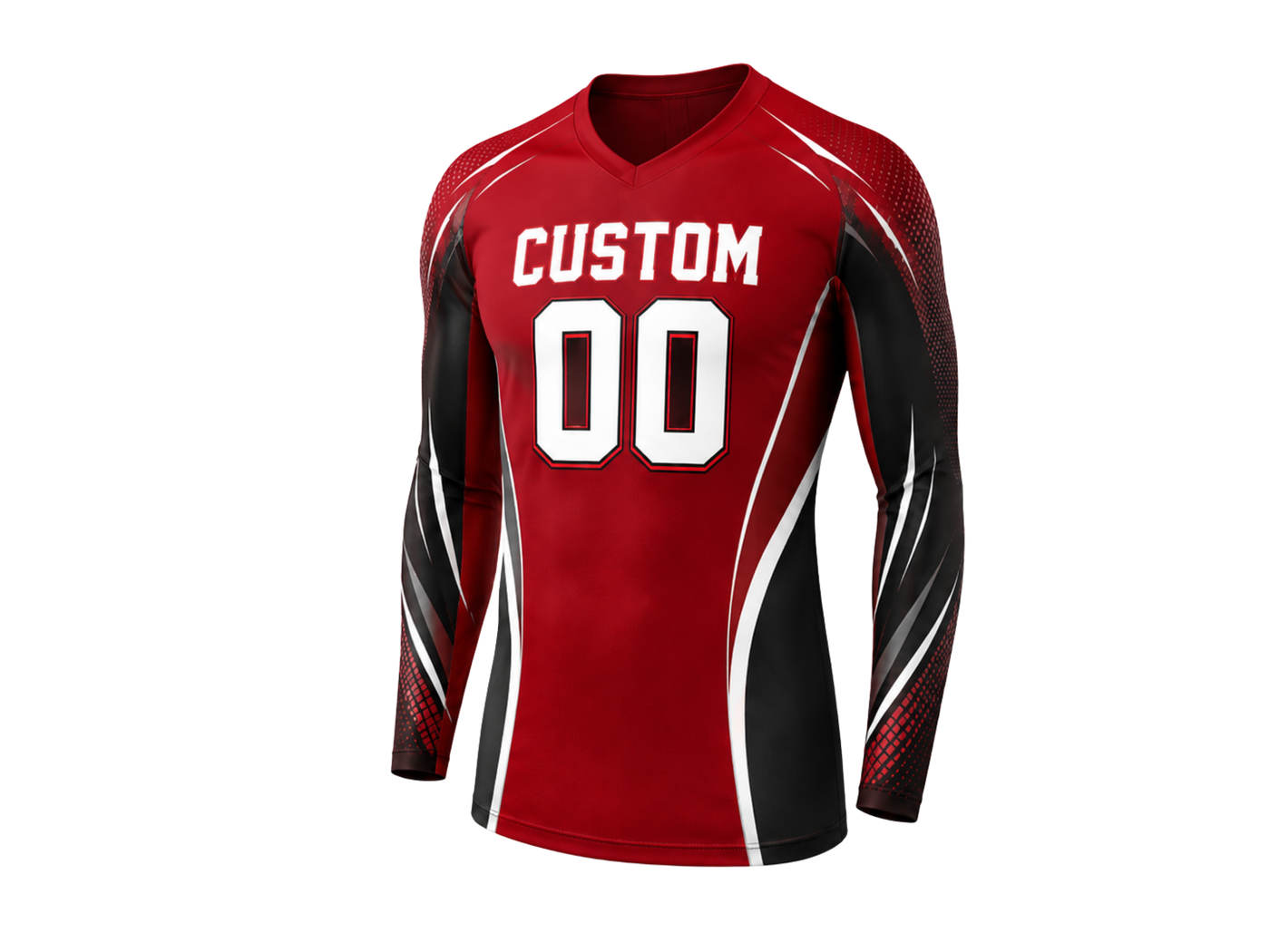 Custom Red Black Soccer Base Layer | Wholesale Long Sleeve Team Compression Shirt