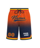 Orange/Navy Gradient Basketball Shorts – Wholesale Bulk Team Kit, Low MOQ, B2B Performance Apparel