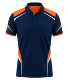 Custom Navy Orange Rugby Polo Shirt | Wholesale Team Polo for Clubs Coaches and Bulk Orders