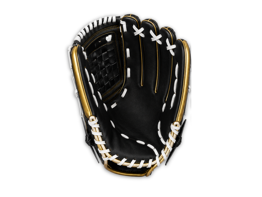 Custom Black Gold Baseball Glove | Wholesale Team Fielding Glove for Bulk Orders design preview