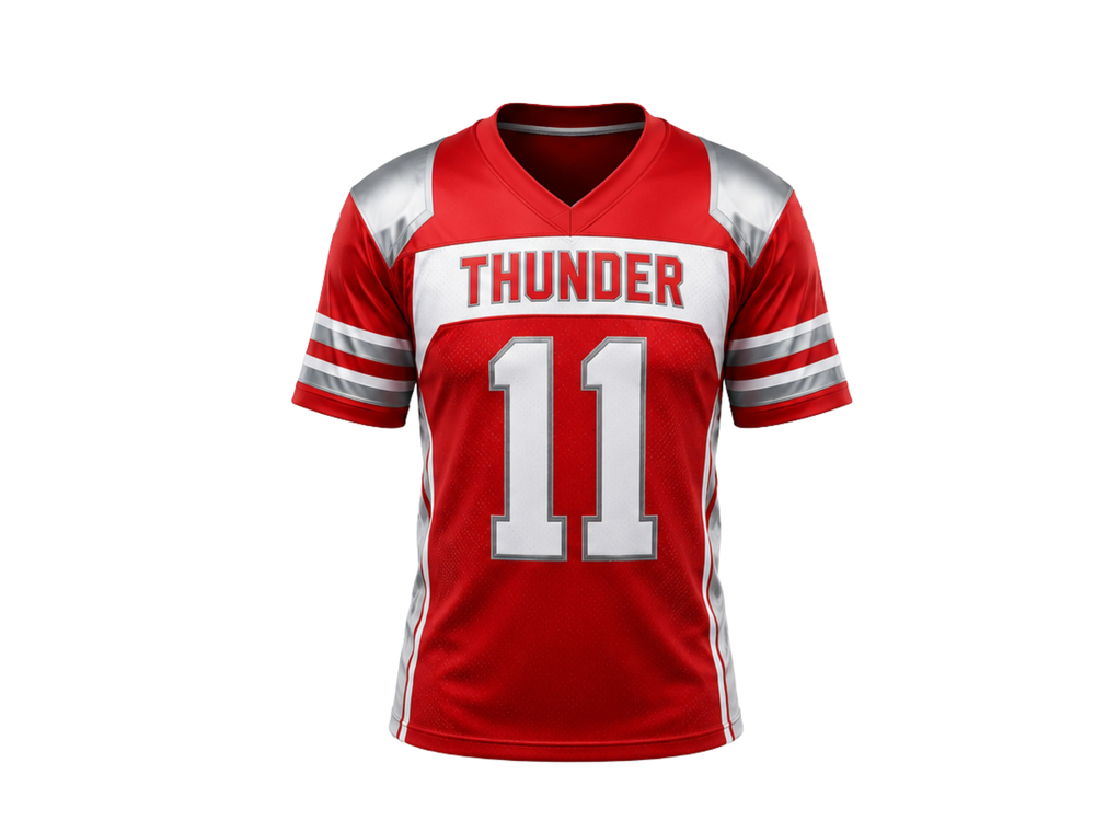 Red Custom Football Jersey – Wholesale Bulk Team Uniform, Low MOQ, B2B Performance Apparel front design preview