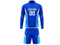 Custom Royal Blue Soccer Training Kit | Wholesale Long Sleeve Teamwear for Bulk Orders