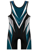 Teal & Black Wrestling Uniform – Team Performance Singlet, Wholesale Bulk, Low MOQ