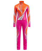 Custom Dance Team Uniform – Orange & Pink Performance Outfit – Wholesale & Low MOQ