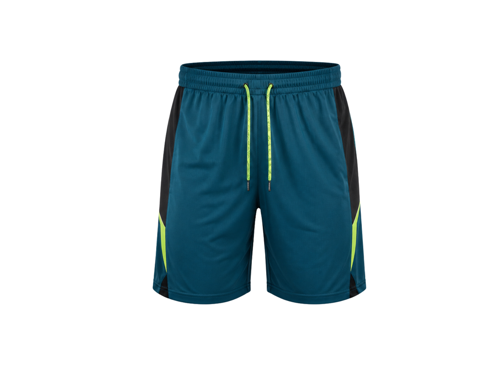 Teal & Black Ping Pong Shorts – Team Table Tennis Performance Wear, Wholesale Bulk, Low MOQ front design preview