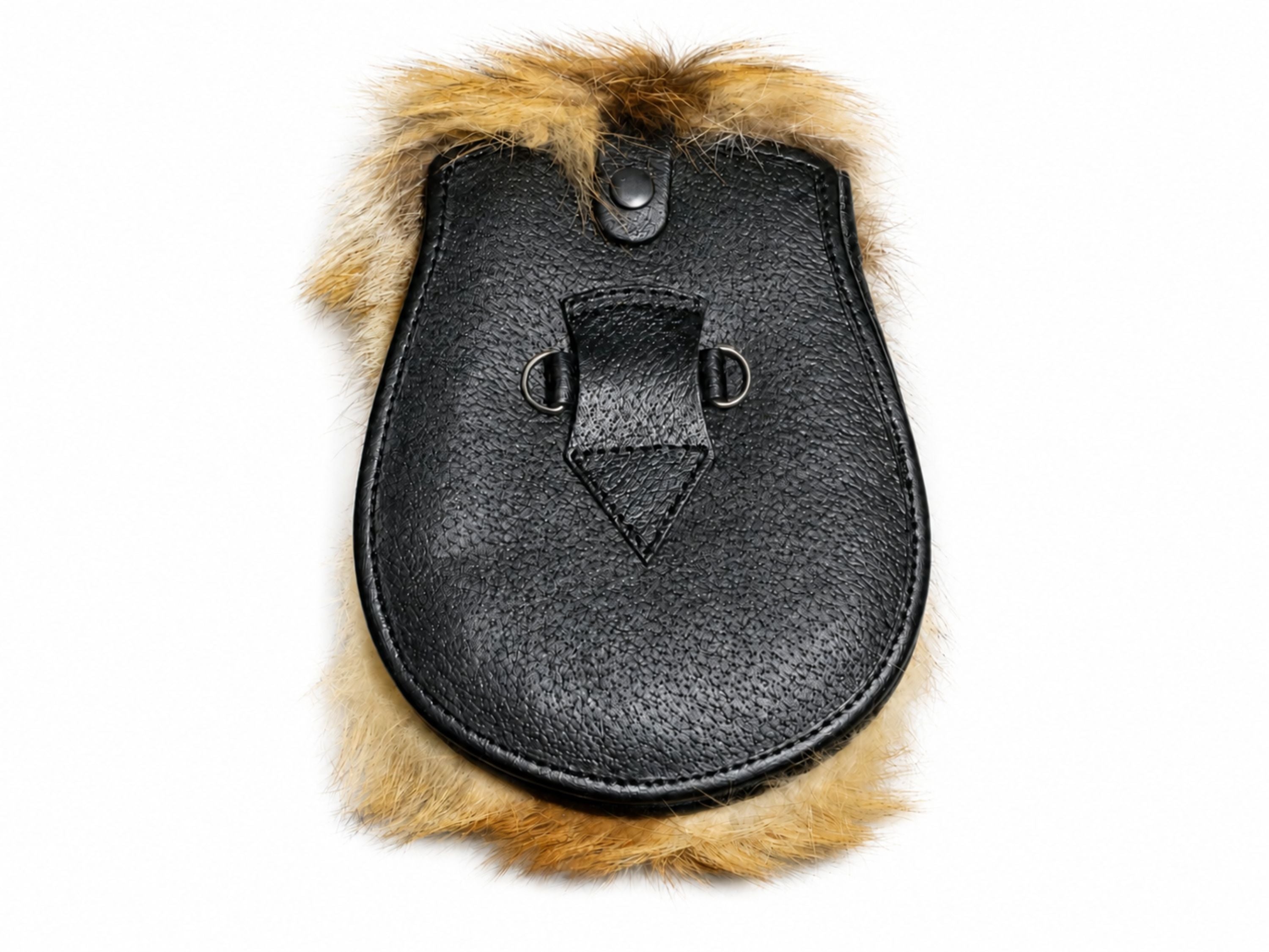 Fox Fur Sporran Golden Brown with Fox Head Front | B2B Low MOQ