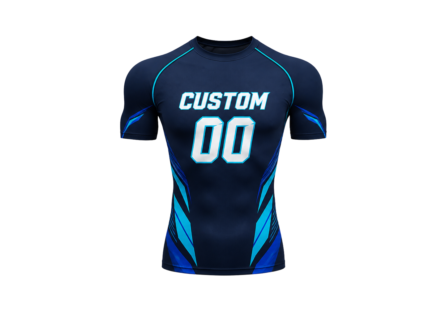 Custom Navy Soccer Compression Shirt | Wholesale Short Sleeve Team Base Layer