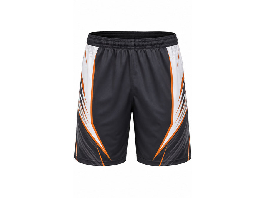 Black & orange Archery Shorts – Bulk Team Shorts, Low MOQ, Wholesale Performance Sportswear design preview