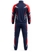 Custom Navy Red Rugby Warmup Tracksuit | Wholesale Team Jacket and Pants Set