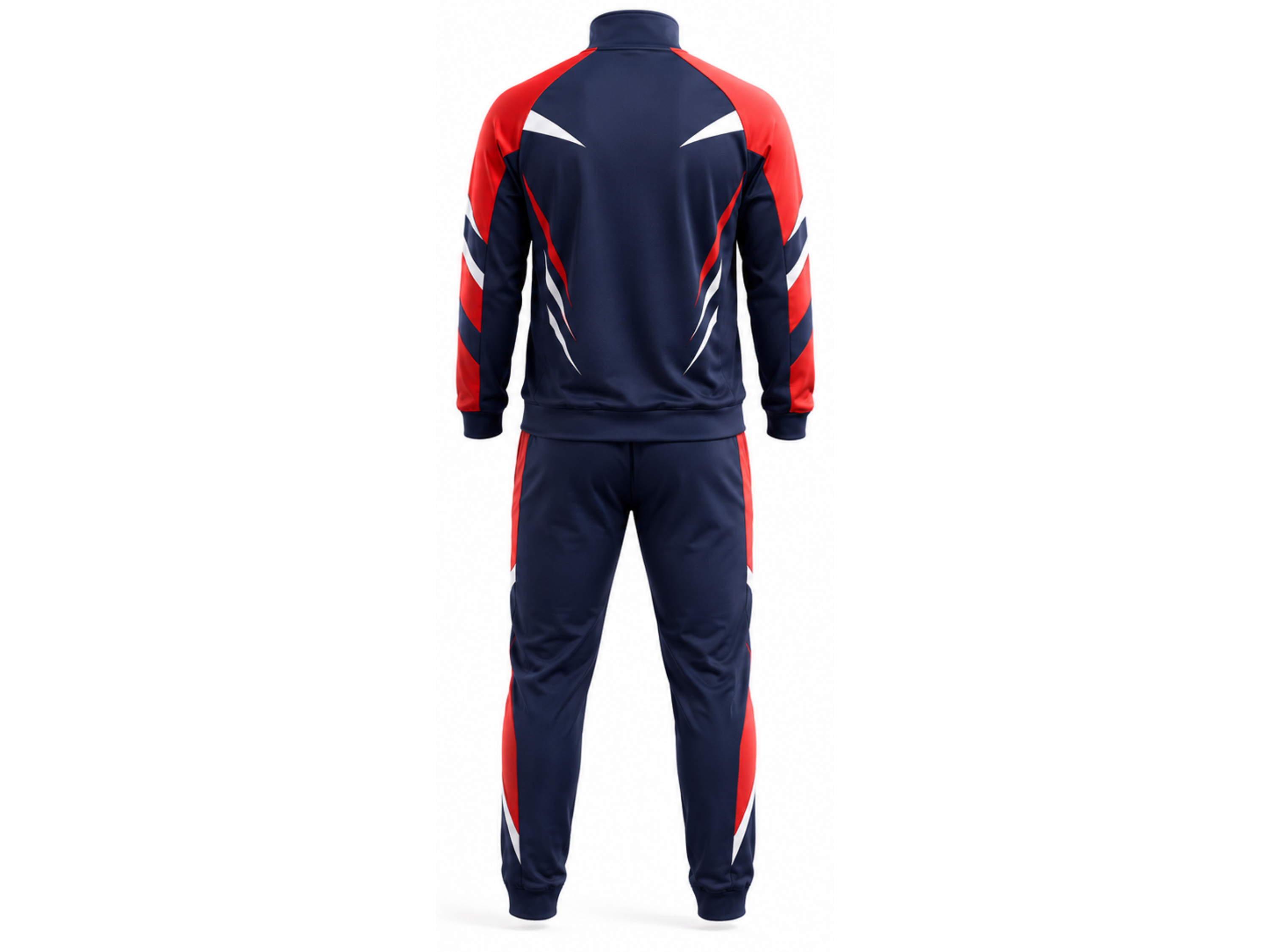 Custom Navy Red Rugby Warmup Tracksuit | Wholesale Team Jacket and Pants Set