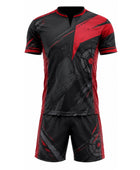 Black & Red Axe Throwing Uniform – Bulk Team Jersey & Shorts, Low MOQ, Wholesale Performance Set