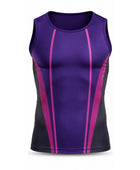 Purple & Black Performance Tank – Sleeveless Compression Top, Team Athletic Wear, Wholesale Bulk