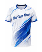 White & Blue Pickleball Jersey – Team Performance Sportswear, Wholesale Bulk, Low MOQ