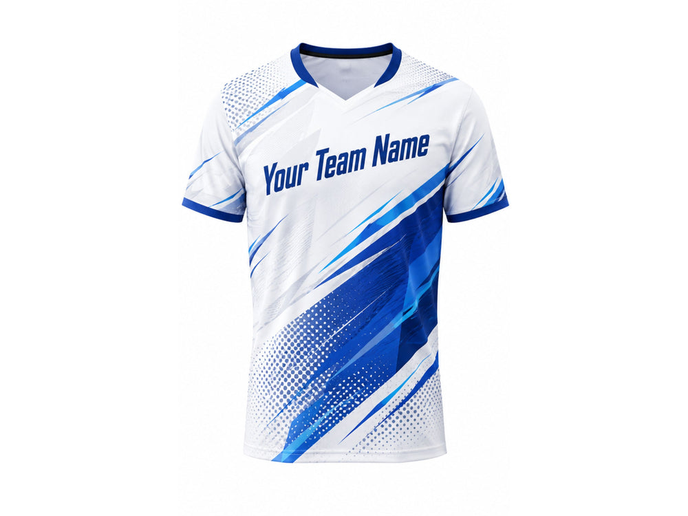 White & Blue Pickleball Jersey – Team Performance Sportswear, Wholesale Bulk, Low MOQ front design preview