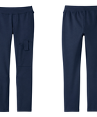 Custom Girls Navy Blue Skinny Cargo School Uniform Pants B2B