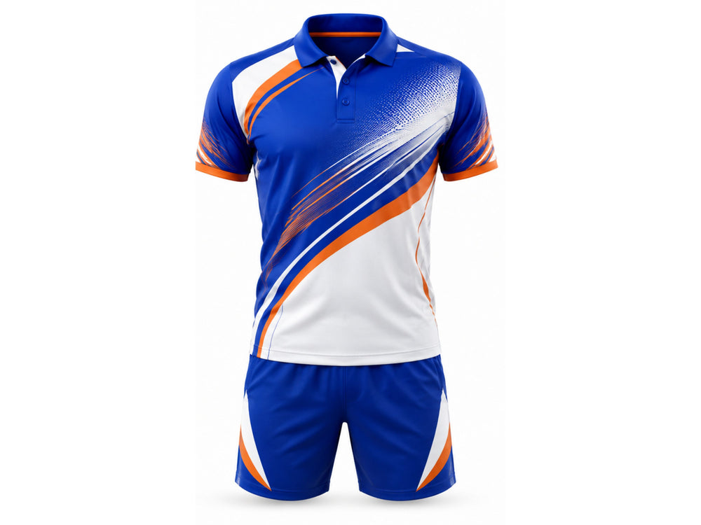 Training Uniform Blue & Orange B2B Low MOQ Wholesale Team Uniform front design preview