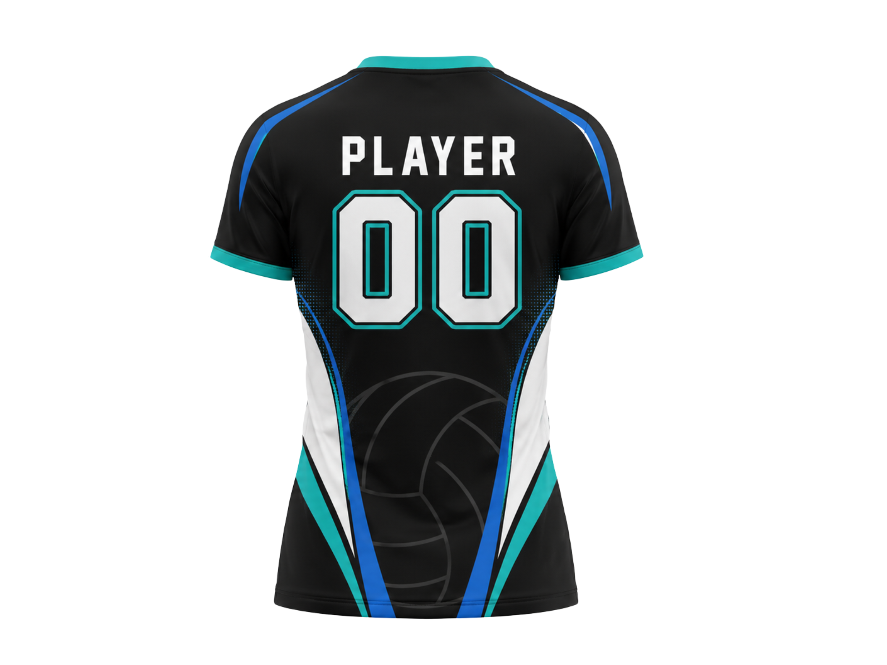 Custom Black Volleyball Coach Jersey – Teal Short Sleeve Staff Teamwear