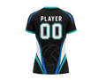 Custom Black Volleyball Coach Jersey – Teal Short Sleeve Staff Teamwear