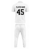 Custom Cricket White Uniform Set –  Shirt & Trouser with number and player name