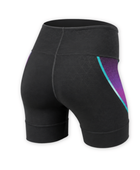 Custom Black Volleyball Spandex Shorts – Purple Teal Team Compression Shorts