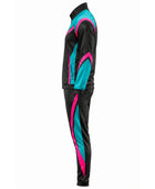 Custom Black Teal Cheer Warm Up Set – Jacket & Pants for Wholesale Teams