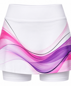 Custom White Women Tennis Skort – Pink Purple Team Skirt for Wholesale