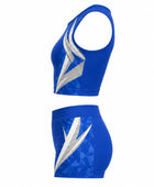 Custom Blue Cheer Practice Wear Set – Crop Top & Shorts for Wholesale Teams