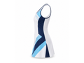 Custom White Tennis Dress – Navy Blue Sleeveless Team Dress