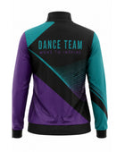 Custom Dance Team Jacket | Wholesale Dance Studio Full-Zip Jacket | Black Teal Purple | Apparels Bridge